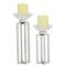 Silver Stainless Steel Glam Candle Holder Set